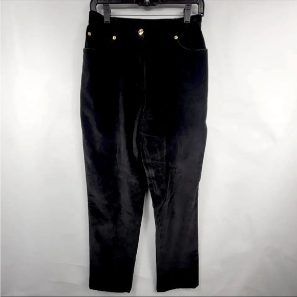 St. John Pants - ST. JOHN Sport By Marie Gray Women's Black Velvet Cotton Blend Pants Size 4